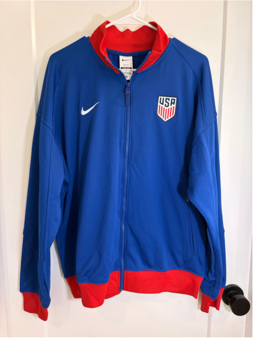 NWT Nike USMNT Soccer Dri-FIT Loose Fit Track Jacket Royal Blue Red Men Medium